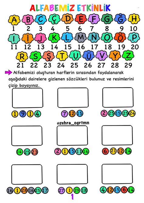 2 sınıf alfabe etkinlik